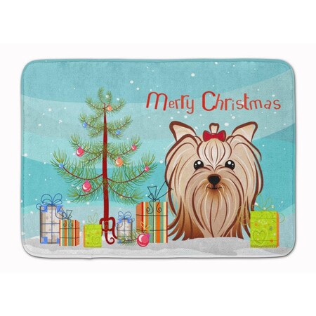 Carolines Treasures Christmas Yorkie Yorkishire Terrier Machine Washable Memory Foam Mat BB1576RUG